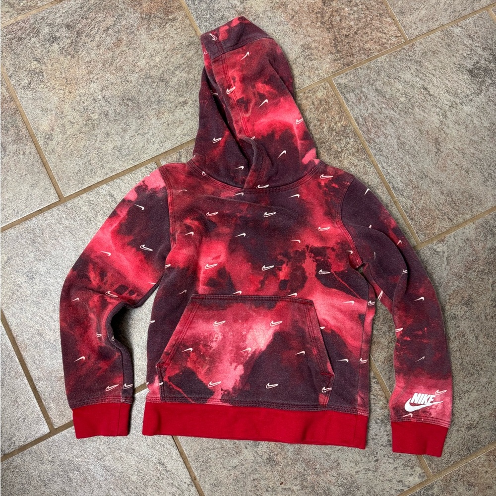 Nike Red and Black Swirl Hoodie